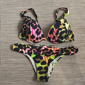 Blumarine Multicolor Leopard Print Bikini